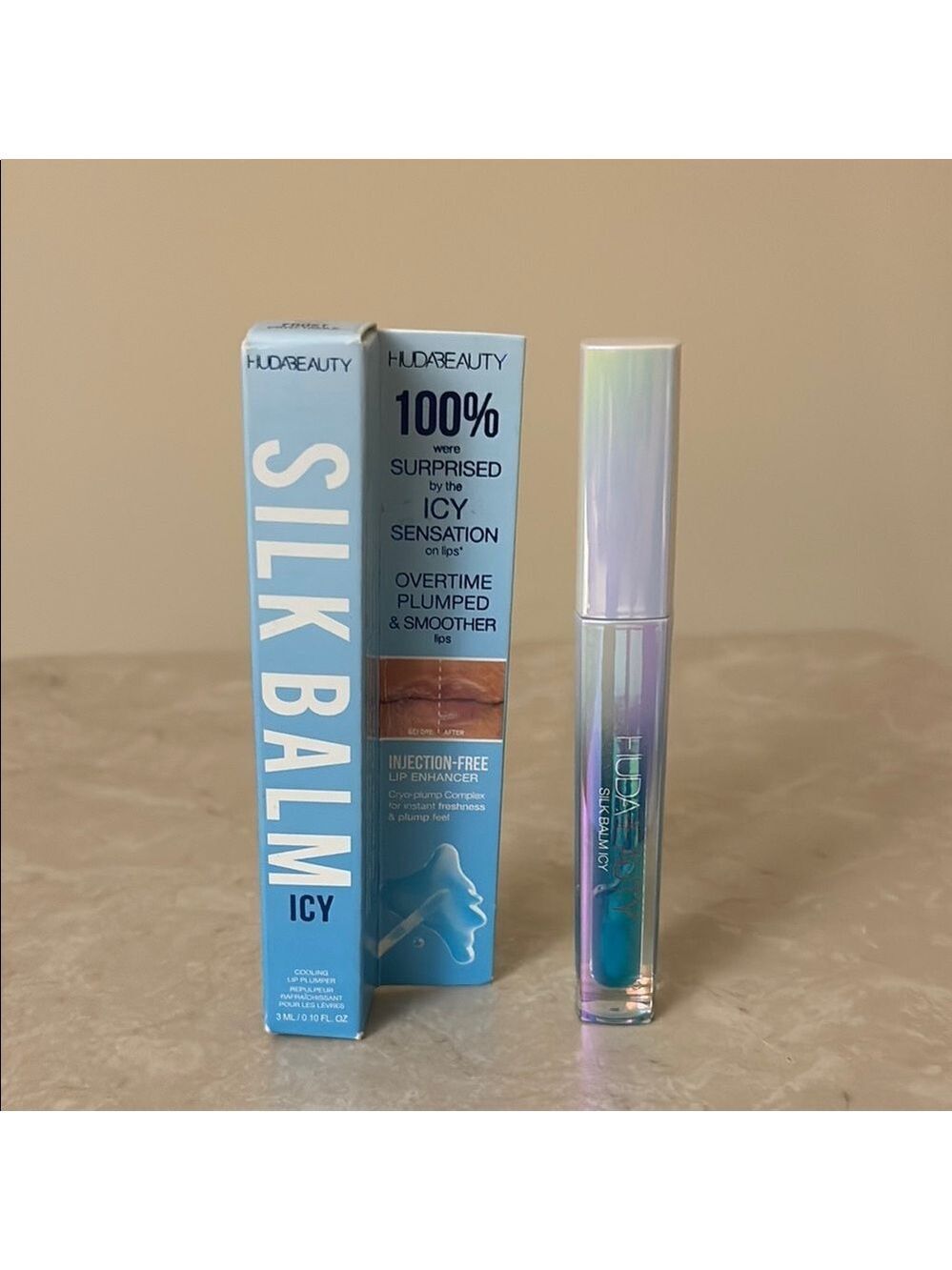 HUDA BEAUTY Silk Balm Icy Lip Enhancer NIB